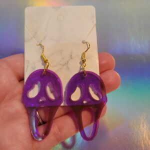 Purple Ghostface Earrings