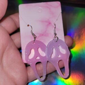 Pinky Purple Ghostface Earrings
