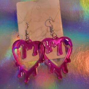 Purple Bleeding Heart Earrings
