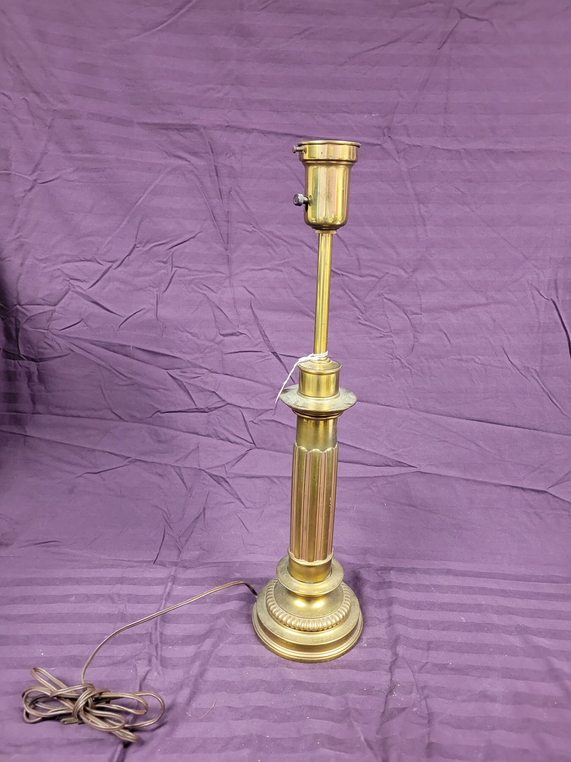 SOLID Brass Remington Trophy Pillar Table Lamp